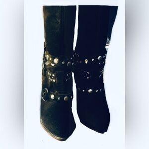 Studded Black Bcbg  Ankle Boots